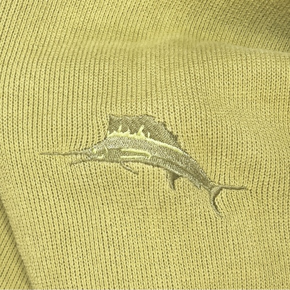 Tommy Bahama Sweater Quarter Zip Mens Medium Long Sleeve with Marlin emb Olive - Picture 6 of 16